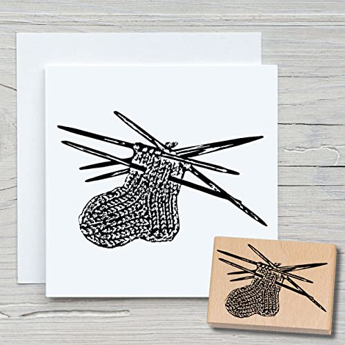 NEWSTAMPS Stempel Socke 01 Motivstempel aus Holz & Gummi zum Karten und Geschenke basteln, Holzstempel für Scrapbook, Textilstempel, Deko, Freunde von NEWSTAMPS DIE STEMPELMACHER