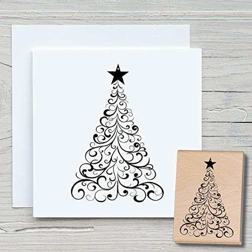 NEWSTAMPS Stempel Tanne Schnörkel Motivstempel aus Holz & Gummi zum Karten und Geschenke basteln, Holzstempel für Weihnachten, Weihnachtskarte, Tannenbaum, Scrapbook, Textilstempel, Deko, Freunde NEWSTAMPS Stempel Tanne Schnörkel Motivstempel aus Holz & Gummi zum Karten und Geschenke basteln, Holzstempel für Weihnachten, Weihnachtskarte, Tannenbaum, Scrapbook, Textilstempel, Deko, Freunde von NEWSTAMPS DIE STEMPELMACHER