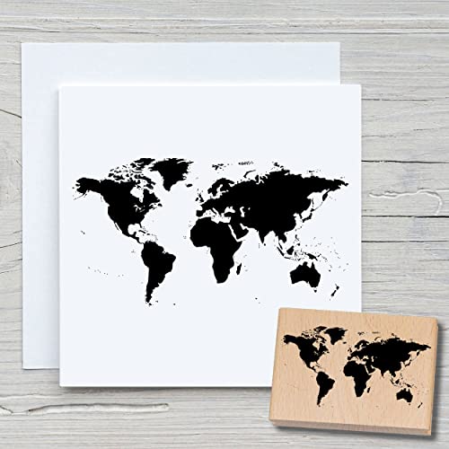 NEWSTAMPS Stempel Welt Motivstempel aus Holz & Gummi zum Karten und Geschenke basteln, Holzstempel für Scrapbook, Textilstempel, Deko, Freunde von NEWSTAMPS DIE STEMPELMACHER