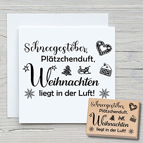 NEWSTAMPS Stempel Schneegestöber Motivstempel aus Holz & Gummi zum Karten und Geschenke basteln, Holzstempel für Weihnachten, Weihnachtskarte, Winter, Scrapbook, Textilstempel, Deko, Freunde von NEWSTAMPS DIE STEMPELMACHER
