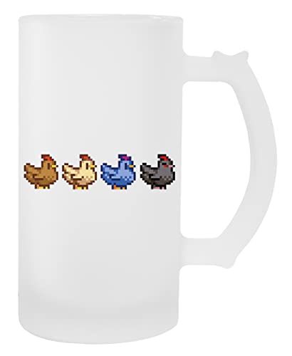 NEWTEE 4 Hühner Stardew Valley Bierglas Transparenter Becher Mit Griff von NEWTEE