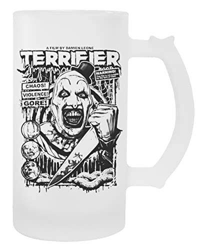 NEWTEE Terrifier Movie Horror Art The Clown Bierglas Transparenter Becher Mit Griff von NEWTEE