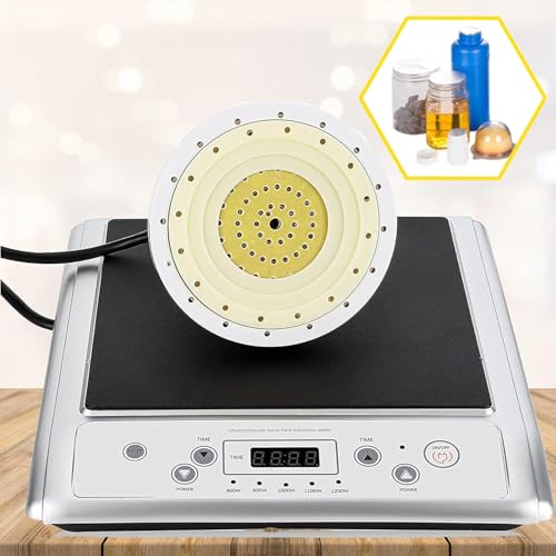 NEWTRY 20-130 mm Induktions Flaschenversiegler Einstellbare Elektromagnetische Versiegelungsmaschine Aluminiumfolien-Dichtungsmaschine für Kunststoff Flaschen mit flachem Deckel DL-500C von NEWTRY