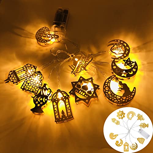 NEWUPZSI LED Ramadan Eid Lichterkette 1.65M 10 LEDs Muslim Ramadan Lichterkette, Stern Mond LichterkettenRamadan Eid Dekorationen Mubarak Ramadan LED , Heim Dekoration Party Zubehör von NEWUPZSI