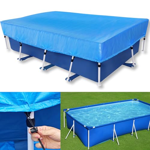 Rectangular Pool Cover 450 x 220 cm Schwimmbad Abdeckung Rechteckig Dicker und Langlebiger Abdeckplane Plane Für Rectangular Frame Pool Winddicht von NEWUPZSI