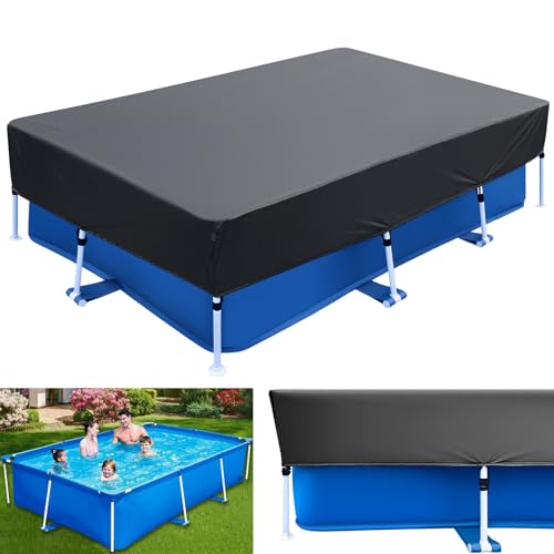 Schwimmbadabdeckung für Rechteckige 220 x 150 cm Pools Poolabdeckplane Poolabdeckung rechteckig Poolplane rechteckigSommer & Winter Solarplane Pool Für Rectangular Frame Pool von NEWUPZSI