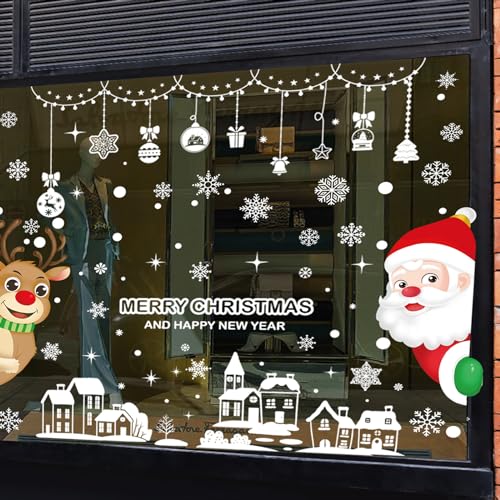 Weihnachtsdeko Fenster Fensterbilder Schneeflocken Weihnachten Fensterdeko Selbstklebend Christmas Decorations Fensterbild PVC Aufkleber Deko für Fenster Schaufenster Vitrinen Glasfronten Weihnachtsdeko Fenster Fensterbilder Schneeflocken Weihnachten Fensterdeko Selbstklebend Christmas Decorations Fensterbild PVC Aufkleber Deko für Fenster Schaufenster Vitrinen Glasfronten von NEWUPZSI