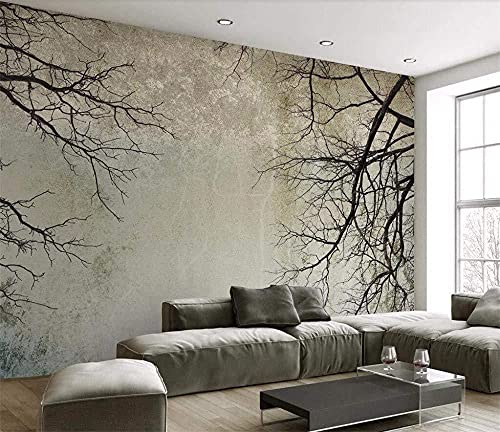 Tapete 3D Wandbild Nordische Baum Niederlassungen Fototapete 3D Effekt Vliestapete Wohnzimmer Schlafzimmer Wanddeko 300cmX210cm von NEWWALLMURAL