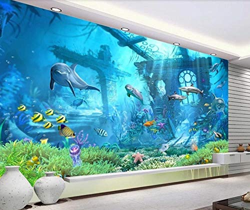 Tapete 3D Wandbild Unterwasser - U - Boot Fototapete 3D Effekt Vliestapete Wohnzimmer Wanddeko von NEWWALLMURAL