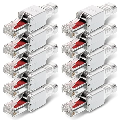 NEXMEX 10x RJ45 CAT 6 Netzwerkstecker werkzeuglos 250 MHz UTP Crimpstecker Stecker ohne Werkzeug für CAT6 CAT6A CAT5e Netzwerkkabel Patchkabel Verlegekabel AWG 22-26 Kabel Ø bis 7,5 mm Ethernet LAN NEXMEX 10x RJ45 CAT 6 Netzwerkstecker werkzeuglos 250 MHz UTP Crimpstecker Stecker ohne Werkzeug für CAT6 CAT6A CAT5e Netzwerkkabel Patchkabel Verlegekabel AWG 22-26 Kabel Ø bis 7,5 mm Ethernet LAN von NEXMEX