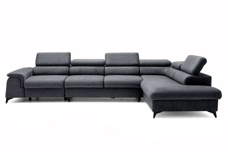 NEXT COLLECTION Ecksofa Plaza Maxi, Modernes Große sofa L-form mit Schlaffunktion und Verstellbare Kopfstützen Metallfüße, elegante einfache Form von NEXT COLLECTION