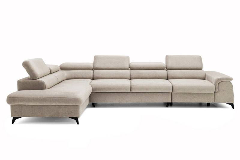 NEXT COLLECTION Ecksofa Plaza Maxi, Modernes Große sofa L-form mit Schlaffunktion und Verstellbare Kopfstützen Metallfüße, elegante einfache Form von NEXT COLLECTION