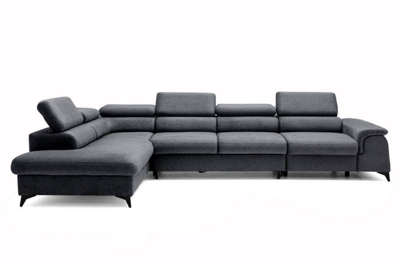 NEXT COLLECTION Ecksofa Plaza Maxi, Modernes Große sofa L-form mit Schlaffunktion und Verstellbare Kopfstützen Metallfüße, elegante einfache Form von NEXT COLLECTION