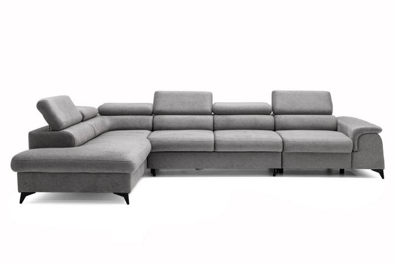 NEXT COLLECTION Ecksofa Plaza Maxi, Modernes Große sofa L-form mit Schlaffunktion und Verstellbare Kopfstützen Metallfüße, elegante einfache Form von NEXT COLLECTION