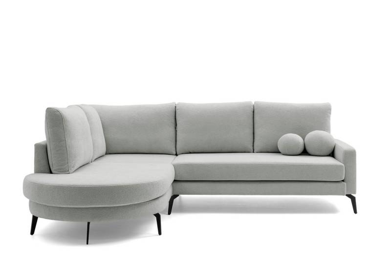 NEXT COLLECTION Ecksofa MAYA, Dekorative kugelförmige Kissen, Hohe Metallfüße, HR-Schaum + Wellfeder, keine Schlaffunktion von NEXT COLLECTION