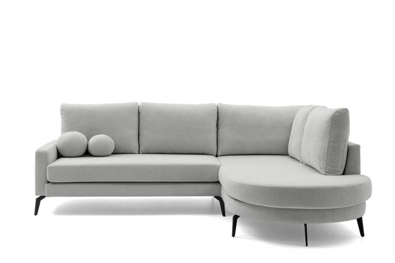 NEXT COLLECTION Ecksofa MAYA, Dekorative kugelförmige Kissen, Hohe Metallfüße, HR-Schaum + Wellfeder, keine Schlaffunktion von NEXT COLLECTION