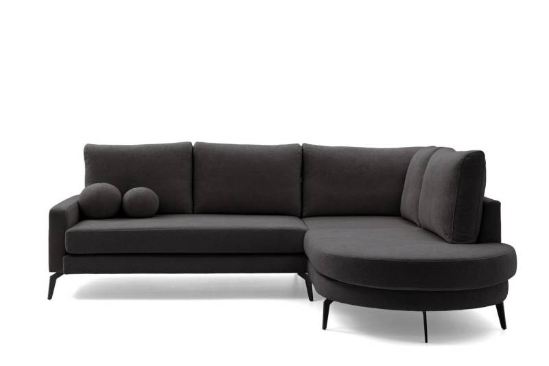 NEXT COLLECTION Ecksofa MAYA, Dekorative kugelförmige Kissen, Hohe Metallfüße, HR-Schaum + Wellfeder, keine Schlaffunktion von NEXT COLLECTION