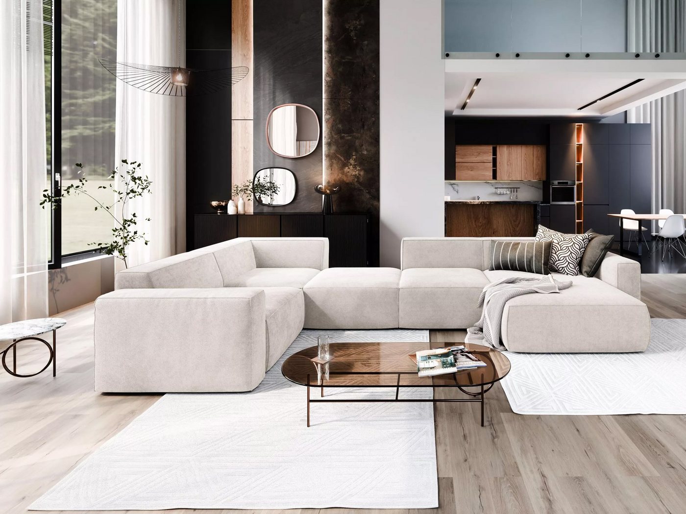 NEXT COLLECTION Ecksofa MODULARE SET 6, HR-Schaum + gewellte Feder, Modernes Design, Universelles Layout, modularer Aufbau NEXT COLLECTION Ecksofa MODULARE SET 6, HR-Schaum + gewellte Feder, Modernes Design, Universelles Layout, modularer Aufbau von NEXT COLLECTION