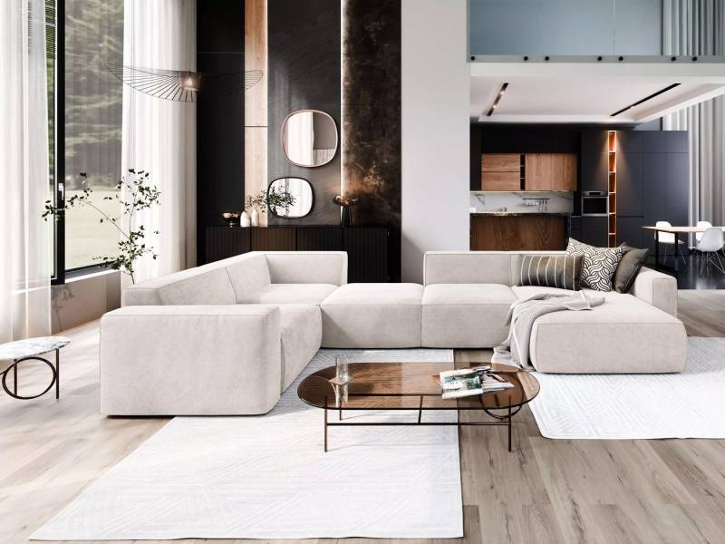 NEXT COLLECTION Ecksofa MODULARE SET 6, HR-Schaum + gewellte Feder, Modernes Design, Universelles Layout, modularer Aufbau von NEXT COLLECTION