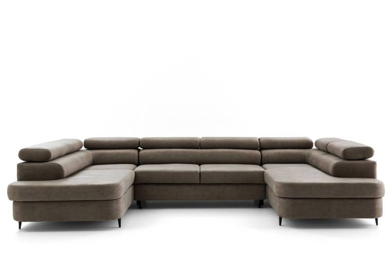 NEXT COLLECTION Ecksofa PRIAM Maxi U2, Schlaffunktion 2x Bettkasten XXL U-Form Verstellbare Kopfstützen, mit Bettkasten von NEXT COLLECTION