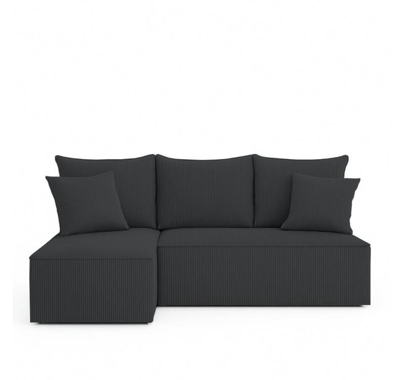 NEXT COLLECTION Ecksofa VELO S, Bettzeug-Container, weicher und angenehmer Stoff zum Anfassen, Lose Rückenkissen mit Reißverschluss, Schlaffunktion 130x200 cm von NEXT COLLECTION