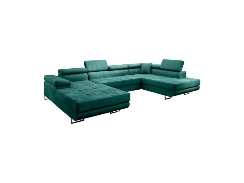 NEXT COLLECTION Ecksofa WILD U, Verstellbare Kopfstützen, elegante Metallbeine, 2 Bettzeugkasten, gelegentliche Schlaffunktion von NEXT COLLECTION