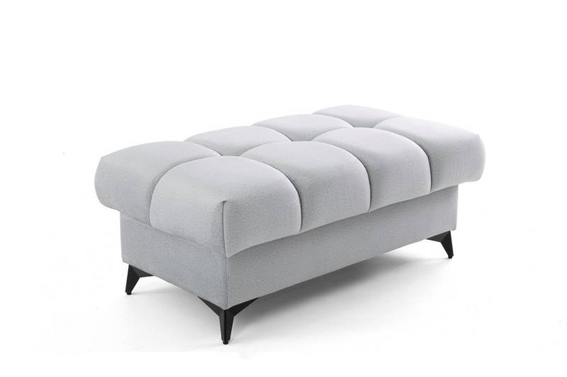 NEXT COLLECTION Hocker PUDDING (Mit großem Vorratsbehälter 95x45 cm, elegante tiefe Naht), Metallfüßen von NEXT COLLECTION