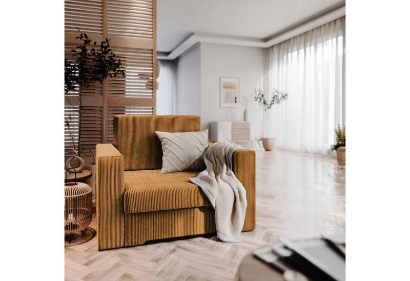 NEXT COLLECTION Sessel BETI 80 (Polsterung aus T30-Schaum und Wellfeder, einfaches Aufklappsystem), Kompakte Aufbewahrung von Bettzeug, Schlaffunktion von NEXT COLLECTION