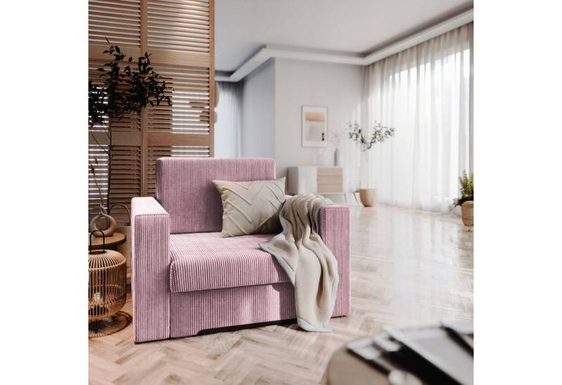 NEXT COLLECTION Sessel BETI 80 (Polsterung aus T30-Schaum und Wellfeder, einfaches Aufklappsystem), Kompakte Aufbewahrung von Bettzeug, Schlaffunktion von NEXT COLLECTION