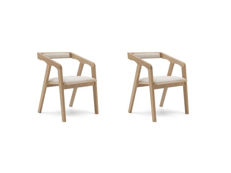 NEXT COLLECTION Stuhl DRIFT (2 St), Holzstruktur, Sitz mit Bouclé-Stoff gepolstert von NEXT COLLECTION