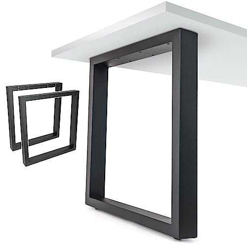 NEXT LEVEL - Tischbeine Metall Schwarz | 65x74cm, Profil 80x40mm, Metallisch, für Holz und Glas, Kompatibel mit Tischbreiten 70, 80, 90 und 100cm | Tischgestell Metall | Tischfüße Metall - PM-004 von NEXT LEVEL