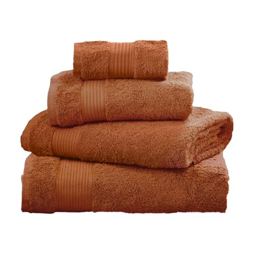 NEXT Home Handtücher aus Ägyptische Baumwolle – 100% Baumwolle, Orange Gebrannt 4 Pack Hand Towels von NEXT