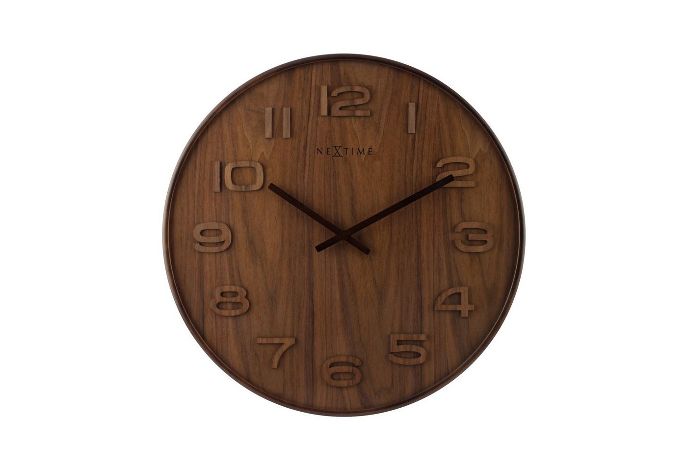 NEXTIME Wanduhr 3096BR (Wanduhr aus nachhaltig geerntetem Holz) von NEXTIME