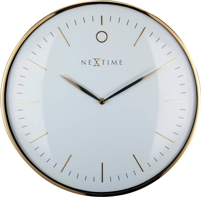 NEXTIME Wanduhr 3235WI (in minimaoistischem Design aus Metall) von NEXTIME