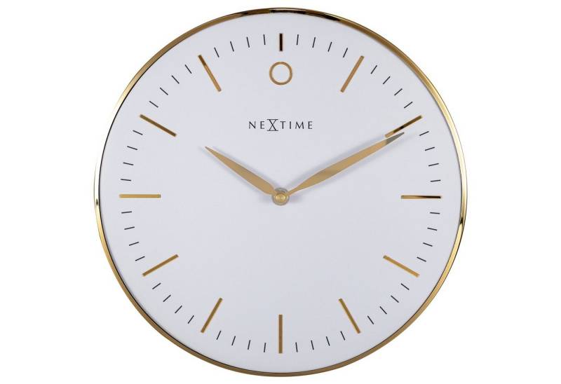 NEXTIME Wanduhr 3256 (mit schlankem Metallgehäuse und kuppelförmigen Glas) von NEXTIME