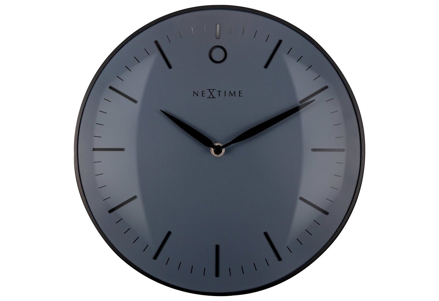 NEXTIME Wanduhr 3256 (mit schlankem Metallgehäuse und kuppelförmigen Glas) von NEXTIME