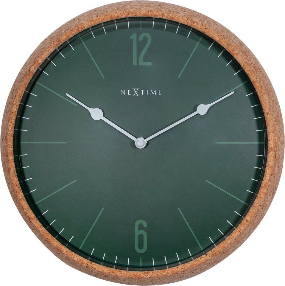 NEXTIME Wanduhr 3509 (mit Kork überzogenem Gehäuse) von NEXTIME