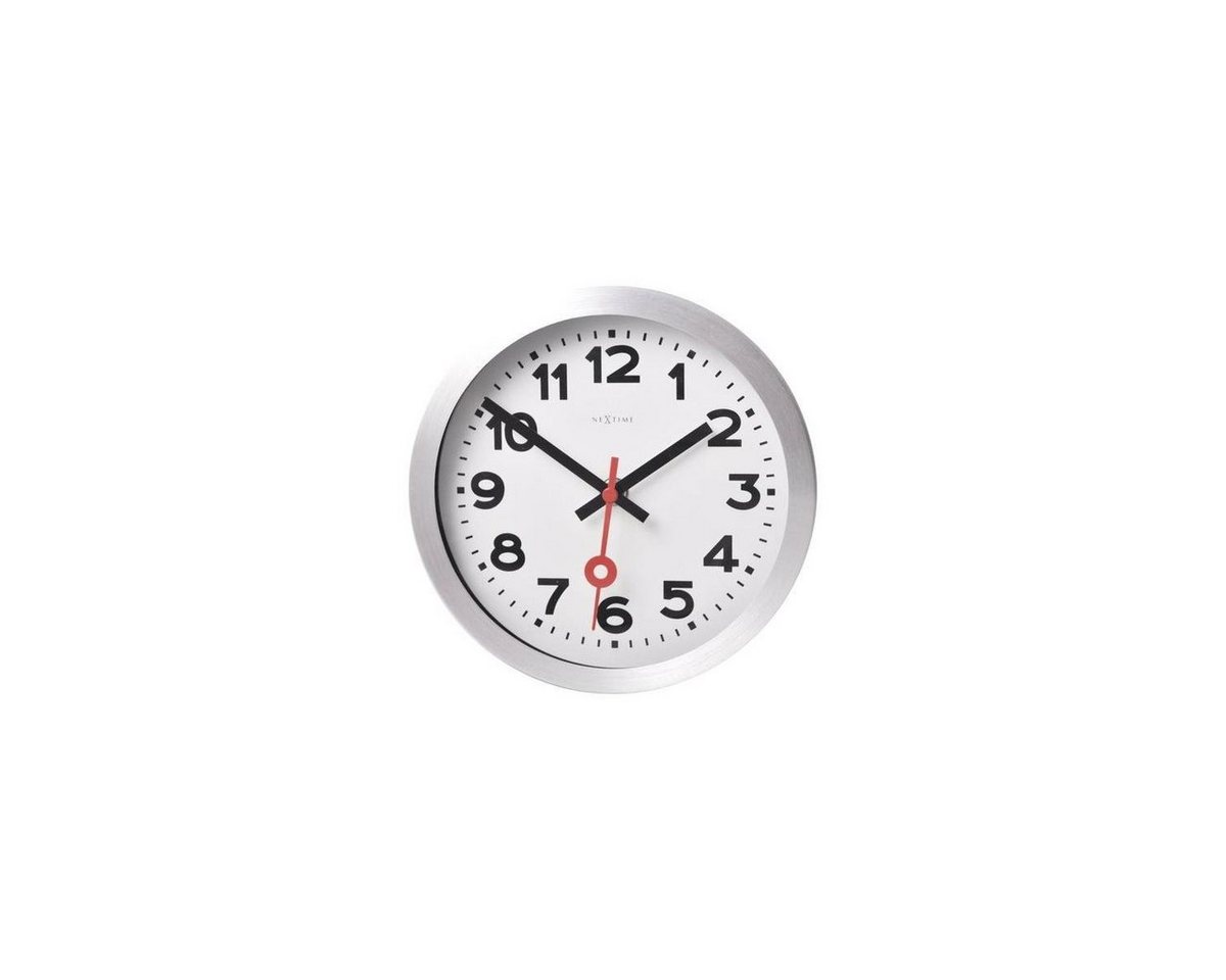 NEXTIME Wanduhr 3998AR - Wand-/Tischuhr Station Number", Aluminium,..." von NEXTIME