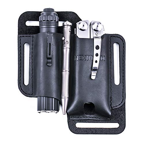 NEXTORCH Multi-Holster V40 für Taschenlampen + Multitool aus Leder, schwarz von NEXTORCH