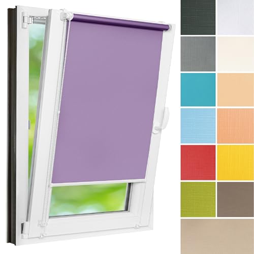 NEYLO - Fenster Rollo Ohne Bohren, Rollos für Fenster, Klassisches Rollo, Verdunklungsrollo - Leichte Verdunkelung, Klemmrollo Nach Maß, Breite 30-129cm, Höhe 150cm, Sichtschutz und Sonnenschutz von NEYLO