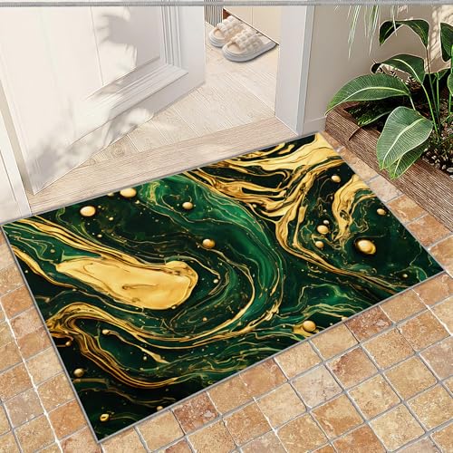 Brauner Leoparden-Tierdruck, Europäischer Bohemian-Vintage-Geparden-Apartment-Teppich, Niedrigfloriger Teppich, Leicht Zu Reinigen for Das Wohnzimmer(Turquoise Marble,50 x 80 cm) von NEYTIIR
