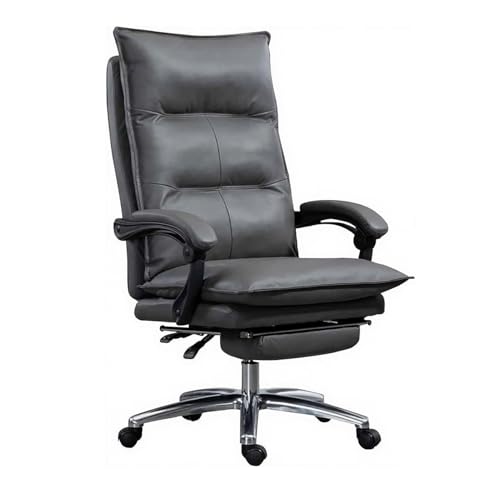 Bürostuhl Aus Leder Mit Einziehbarer Fußstütze, Ergonomischer, Vollständig Verstellbarer Chefsessel, Bequemer Drehstuhl Mit Hoher Rückenlehne for Chefsessel(C) von NEYTIIR