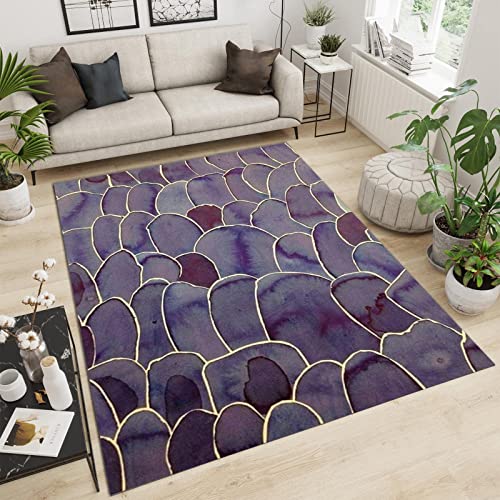Contemporary Design Teppich Einfache Geometrische Linien Smaragd Dunkelgrün, Rechteckig, Teppich Wohnzimmer Weich rutschfest Waschbar(F,120 x 170 cm) von NEYTIIR