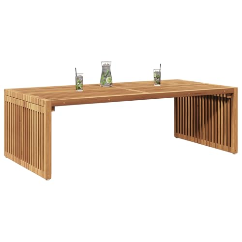 Garten-Couchtisch Aus Massivem Teakholz, Rechteckiger Beistelltisch for Den Außenbereich for Die Terrasse for Esszimmer, Küche, Wohnzimmer(110x55x35.5 cm) von NEYTIIR