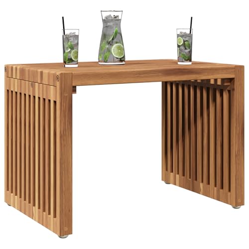 Garten-Couchtisch Aus Massivem Teakholz, Rechteckiger Beistelltisch for Den Außenbereich for Die Terrasse for Esszimmer, Küche, Wohnzimmer(50x32.5x35 cm) von NEYTIIR