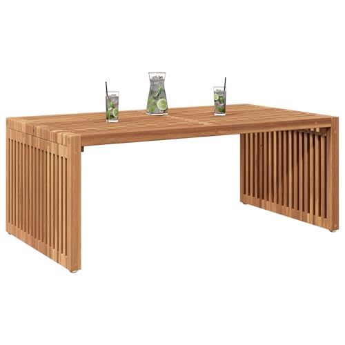 Garten-Couchtisch Aus Massivem Teakholz, Rechteckiger Beistelltisch for Den Außenbereich for Die Terrasse for Esszimmer, Küche, Wohnzimmer(90x49.7x36 cm) von NEYTIIR