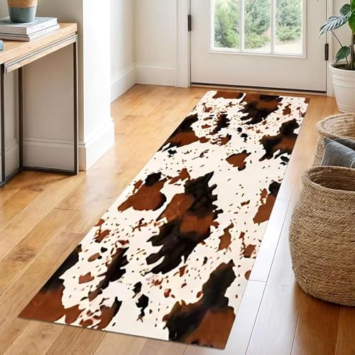 Leopard Langer Flurteppich, Retro Gepard Streifen Eingang Teppich, rutschfest Maschinenwaschbar Faltbar Leichtgewichtig Komfortabel Küchenteppich(L2,65x220cm) von NEYTIIR