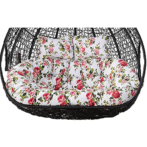 NEYTIIR 2 Personen Hängesesselkissen Doppel Hängesessel Sitzkissen Dicker Schaukel Hängekorb Sitzkissen Doppeltes Hängestuhl Polster Auflag Für Patio Garden(Flower a) von NEYTIIR