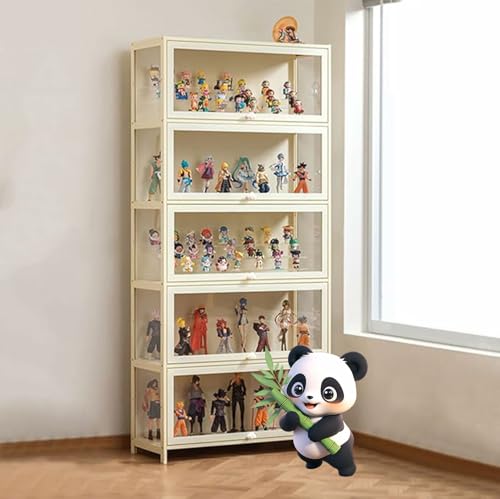 NEYTIIR Acryl Sammlung Vitrine,Sammlung Vitrine, Natürlicher Bambus Rahmen, Staubdicht, Passend Für Haus Und Büro Gebrauch(Color 5,70x33x172cm) von NEYTIIR