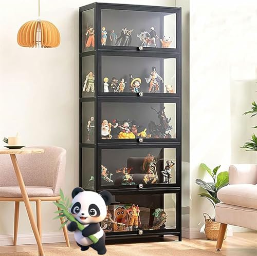 NEYTIIR Acryl Sammlung Vitrine,Sammlung Vitrine, Natürlicher Bambus Rahmen, Staubdicht, Passend Für Haus Und Büro Gebrauch(Color 6,60x33x172cm) von NEYTIIR